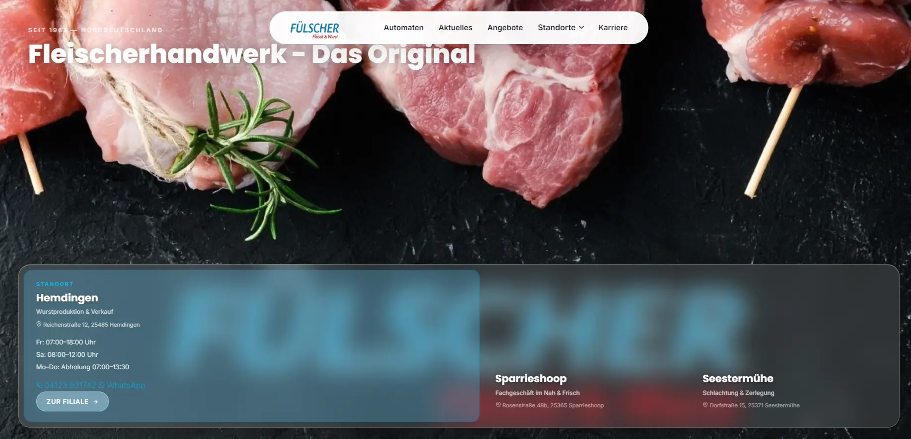 Fülscher Fleisch Website - Modernes Webdesign mit Recruiting-Funnel